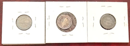 1967 Canada Proof Like Dime Lot 3 Coins Canadian 10 Cent Silver Mackerel Carded