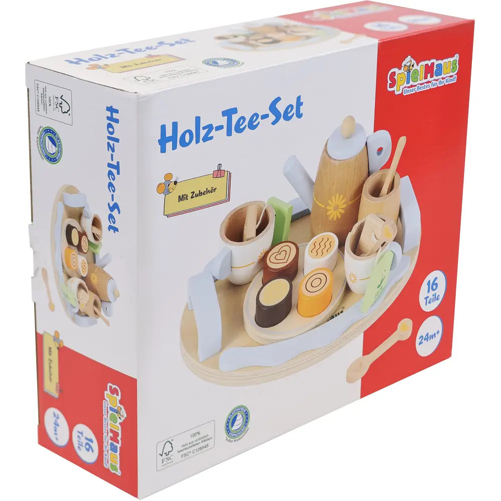 Vedes Großhandel Gmbh - Ware Spielmaus Küche Holz Tee-Set 16-Teilig - Image 3