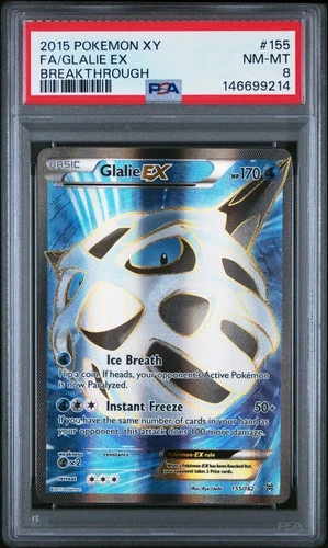 Pokemon Glalie EX XY Breakthrough Full Art 155/162 PSA 8