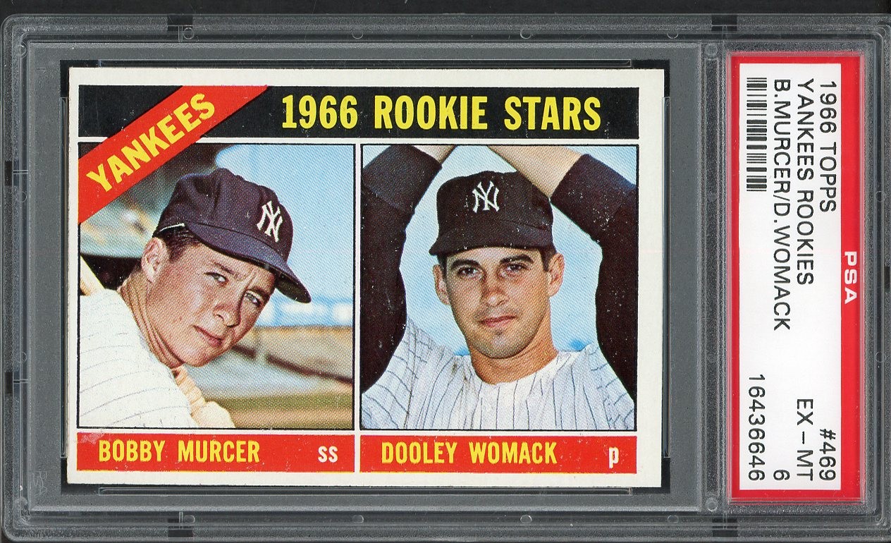 1966 TOPPS #469 BOBBY MURCER YANKEES PSA 6 EX-MT 547550 (KYCARDS)