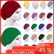 Modal Under Scarf Bonnet Hat Muslim Women Turban Hijab Head Wrap Cover Chemo Cap