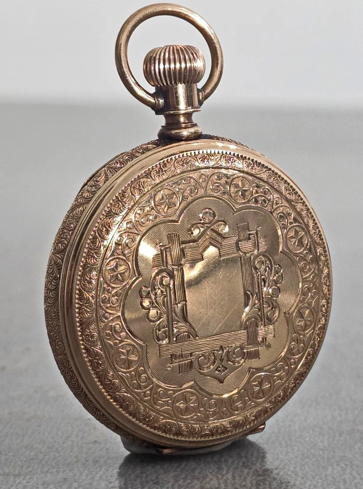 c. 1880 14K AMERICAN WALTHAM WATCH CO. 40mm FULL HUNTER POCKET WATCH - Image 2 of 4