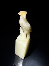 Hand Carved Natural Stone Parrot Seal Chinese Seal Carving Collectible