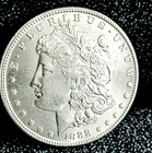 1888 S Morgan Dollar MS+ Great Eye Appeal Excellent Strike. 100% Original White