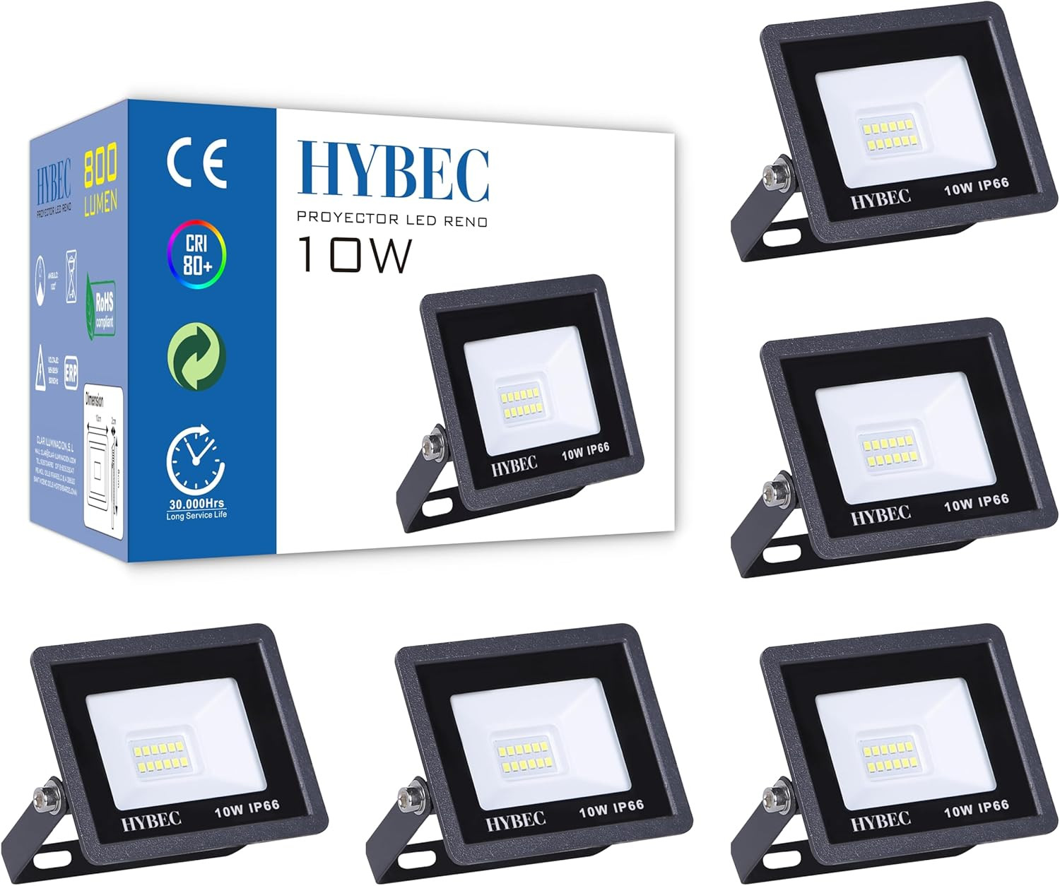 Set 5 Fari Proiettori LED 10W IP65 - Soluzione Illuminotecnica Esterna