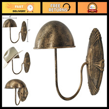 Vintage Style Wall Mounted Decorative Metal Hat Cap Wig Hanger Rack - Bronze Fin