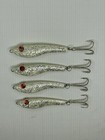 Lot of 4 Vtg Jigging Spoon Slab 1oz White Glitter Sparkle Fishing Lure — photo 3