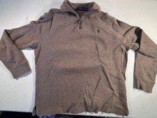 Polo Ralph Lauren Sweater Mens L Quarter Zip Knit Pullover Casual Pony Pullover