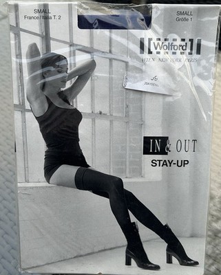 Wolford In & Out Stay Up Thigh High Stocking Sz S Grobi purple