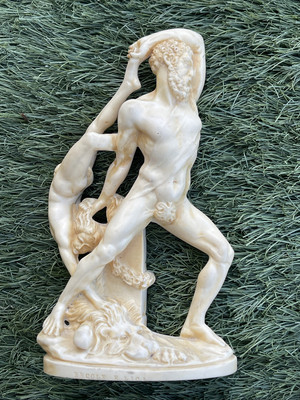 G. RUGGERI  ERCOLE E LICA  Alabaster Hercules Sculpture Statue 9 