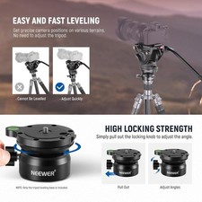 NEEWER Tripod Leveling Base   50mm Camera Leveler, Bubble Level Aluminum Adjust