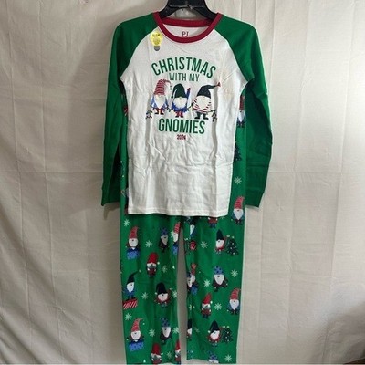 PJ Place Christmas With My Gnomies Matching Family Pajama Set Kids XXL Adult Med