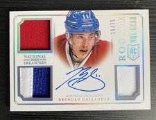 2013 Panini NT Brendan Gallagher Rookie Auto patch /75