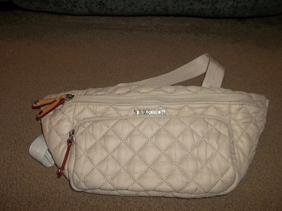 AUTH MZ WALLACE TAN QUILTED DAWN RETRO  TRAVEL/BELT BAG