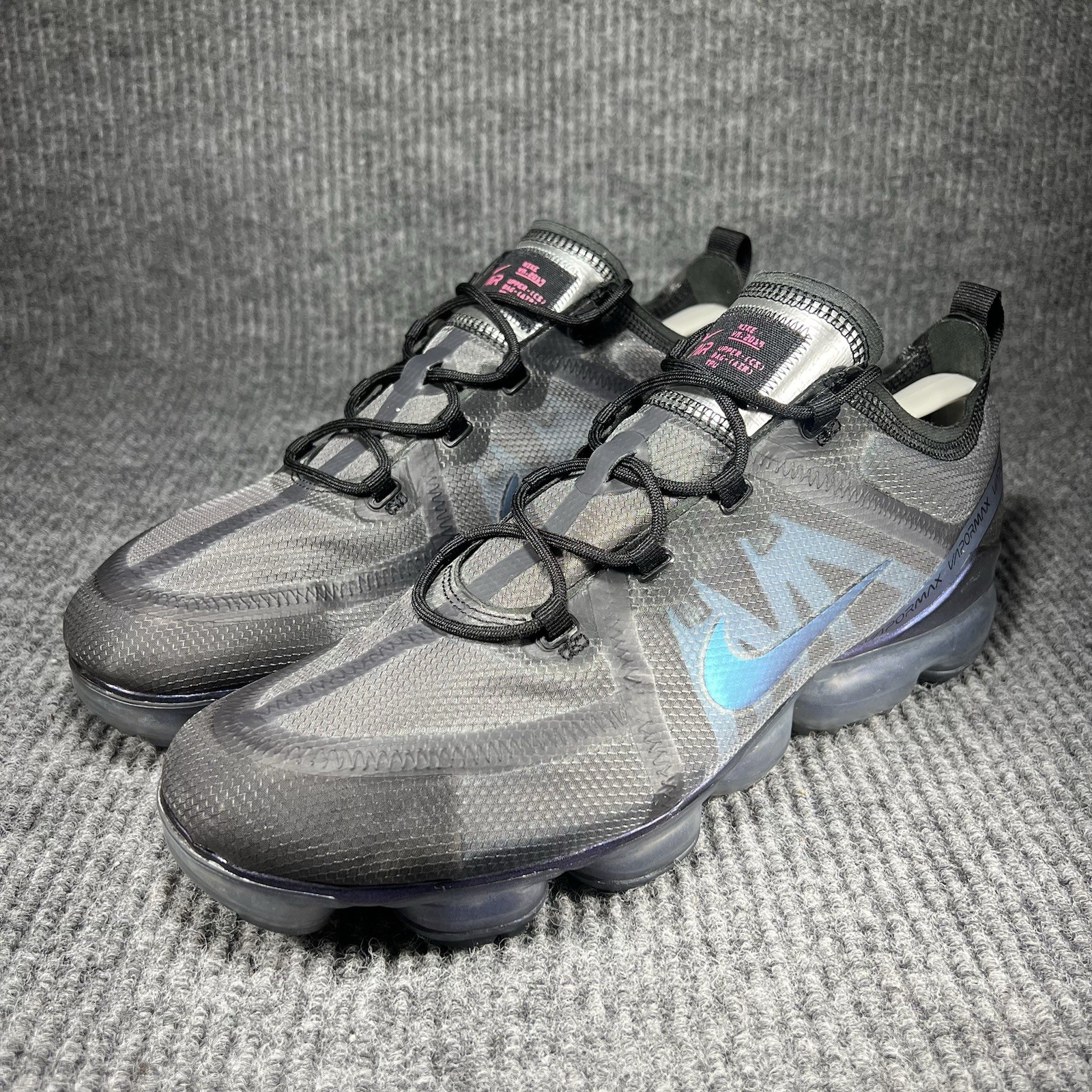 SAOLA Scarpe Nike Air VaporMax 2019 Uomo Taglia 12 Throwback Nero Grigio AR6631 001
