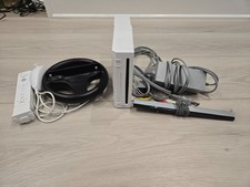 Nintendo Wii Console RVL-001 White Gamecube Compatible  Cables Remote TESTED 
