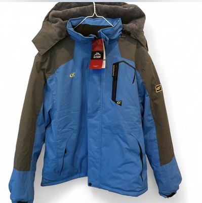 CK blue ski jacket with hood #skiing #outdoor