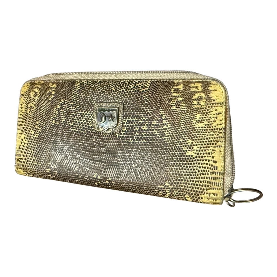 BARRY KIESELTEIN-CORD VINTAGE Cocodrilo Repujado Cartera Cuero Cremallera Alrededor  Foto 4 de 4