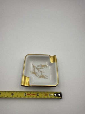Rosenthal Germany Hand Painted Gold Porcelain Ashtray Handmalerei 6200 Vintage