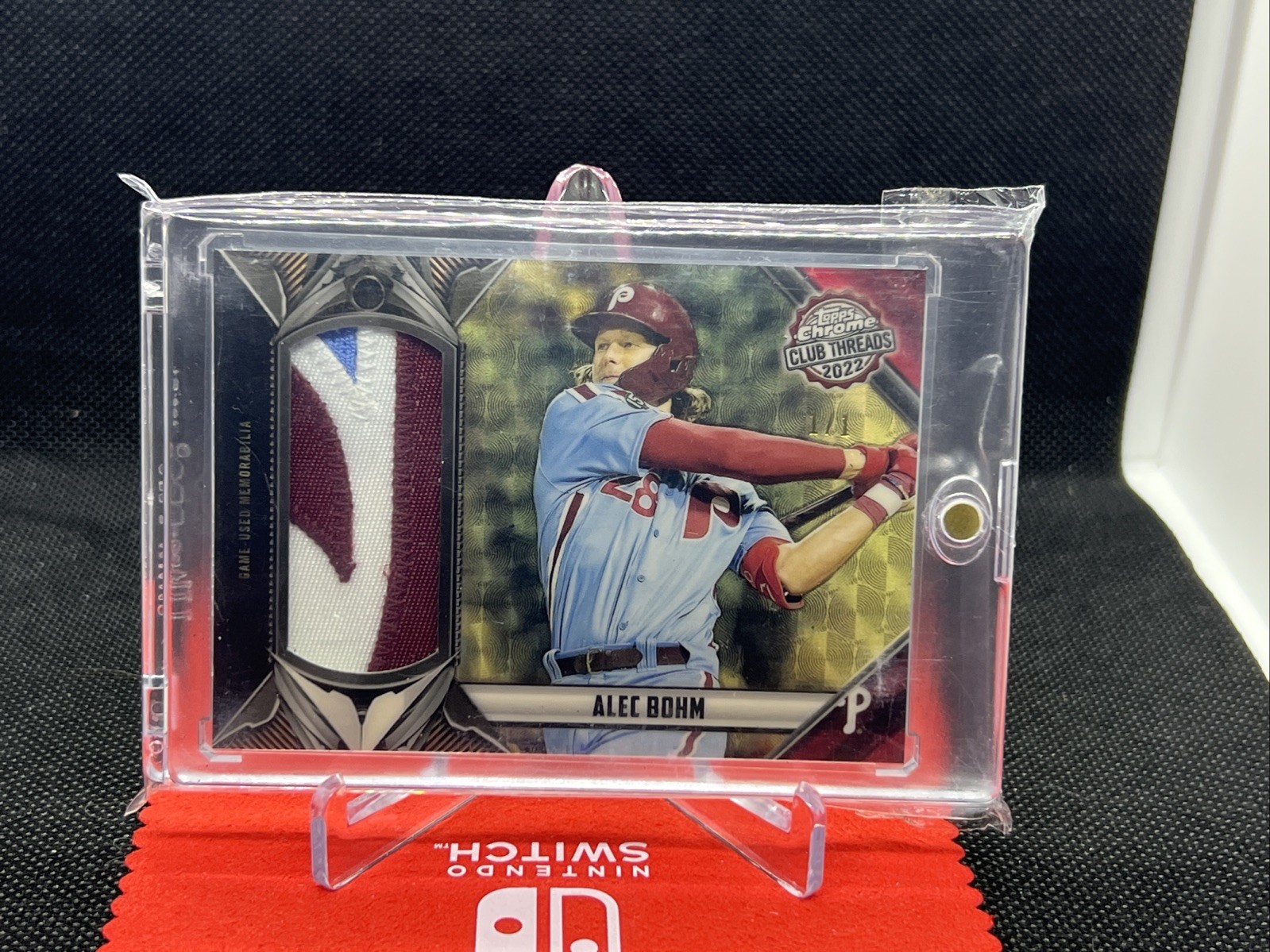 2022 Topps Chrome Alec Bohm Superfractor 1/1 Club Threads #TCT-ABO Phillies view 7