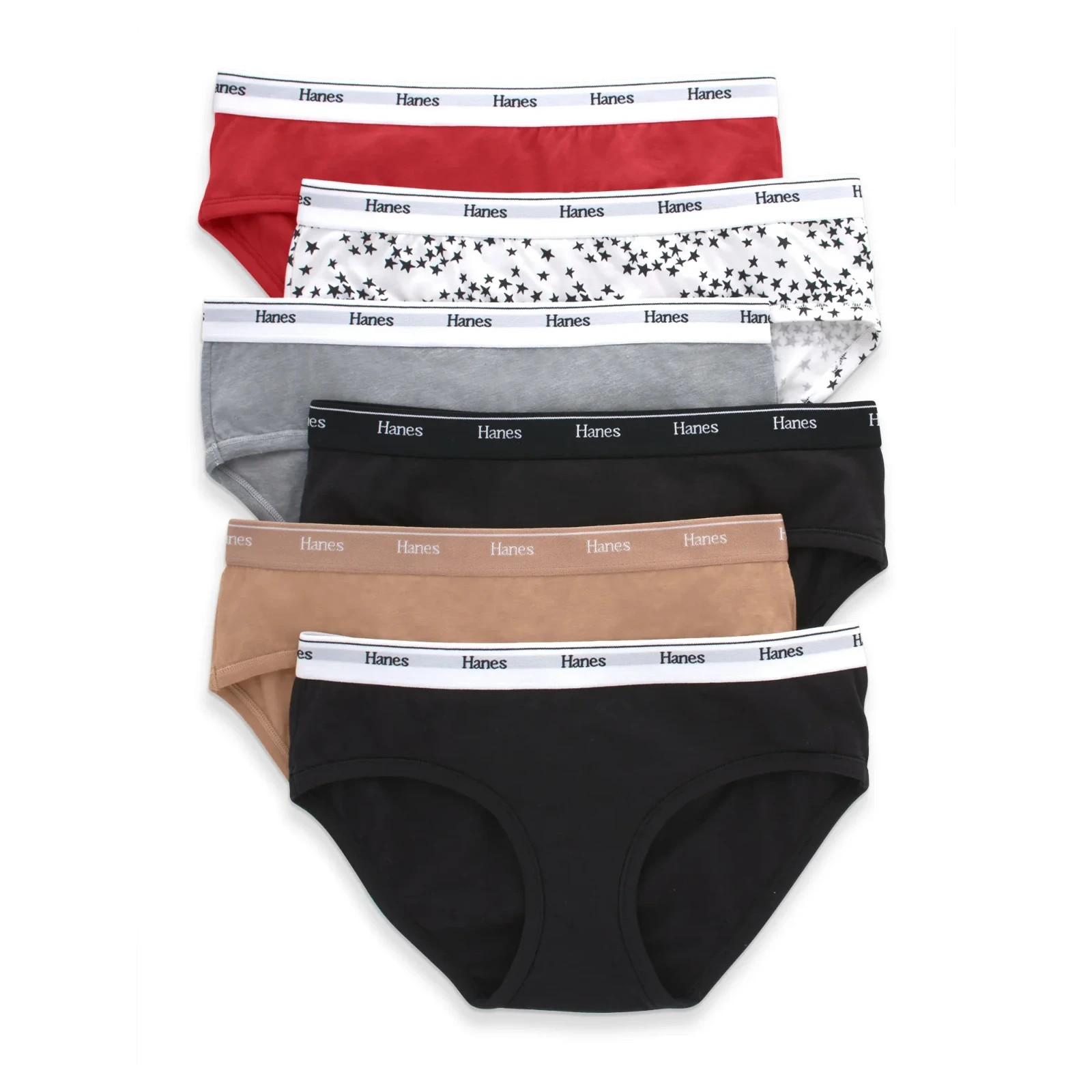 Hanes Women's Underwear Hipster Pack, 6-Pack, Originals Stretch Cotton Hipster image 3