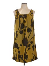 Simply Vera Vera Wang Women Yellow Casual Dress 10 Petites
