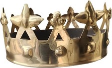 Valorguard Brass Crown   Medieval Handcrafted Golden Royal King or Queen Crown