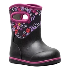 NEW BOGS Infant/Toddler Boots, Black Purple Floral, Size 8