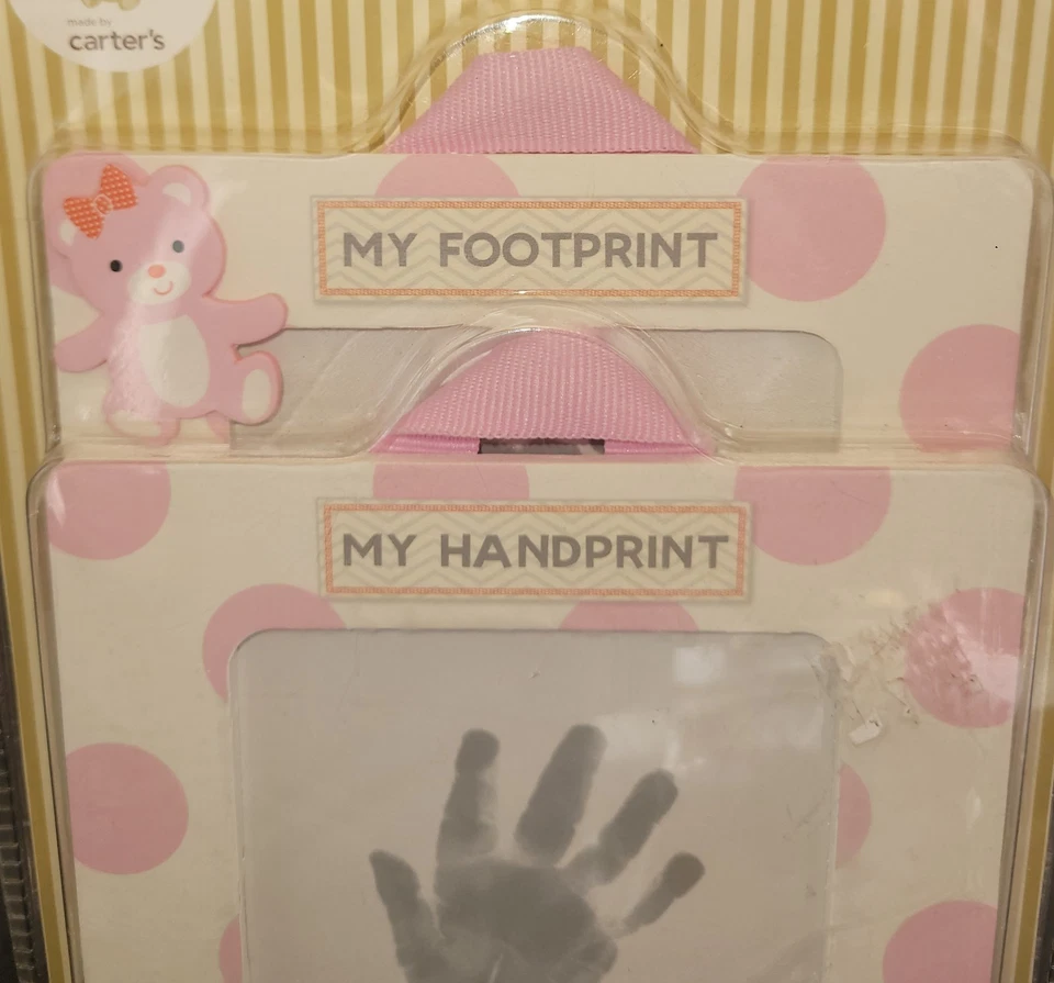 Stepping Stones Baby's First Prints Kit Pink Frames Sweet  Hand Foot Carters  - Image 2 of 4
