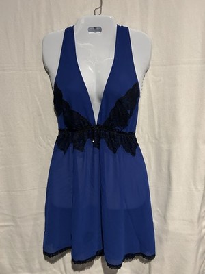 Seductivewear By Cinema Etoile Sexy Blue Chemise Sz XL