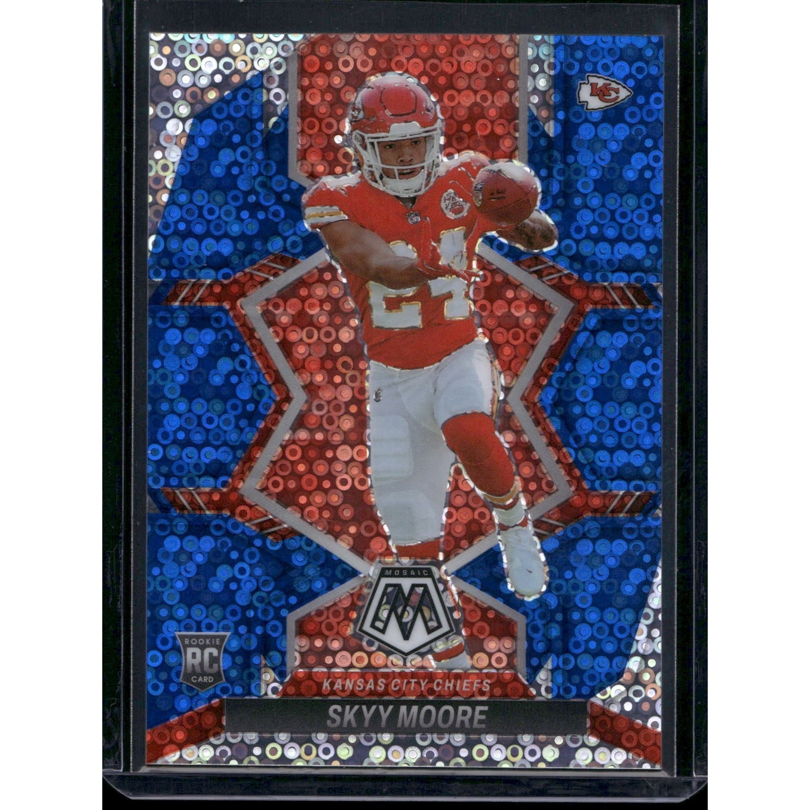 2022 Panini Mosaic #319 Skyy Moore Mosaic No Huddle Blue #/75