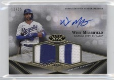 2022 Topps Tier One Relics 11/25 Whit Merrifield #T1ADR-WM Dual Patch Auto 0i5i