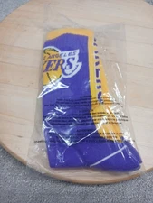 For Bare Feet NBA Los Angeles Lakers Basketball Purple Gold Mens Socks Large New