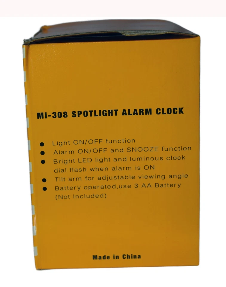 SPOTLIGHT:GREEN LED LIGHT WITH ON/OFF SILVER CASE DESKTOP ALARM CLOCK WHITE DIAL - Image 4 of 4