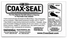 COAX SEAL - LOT OF 5 - PROTECTS HAM, WI-FI, CB, TV, HD-TV, AM, FM CONNECTIONS 