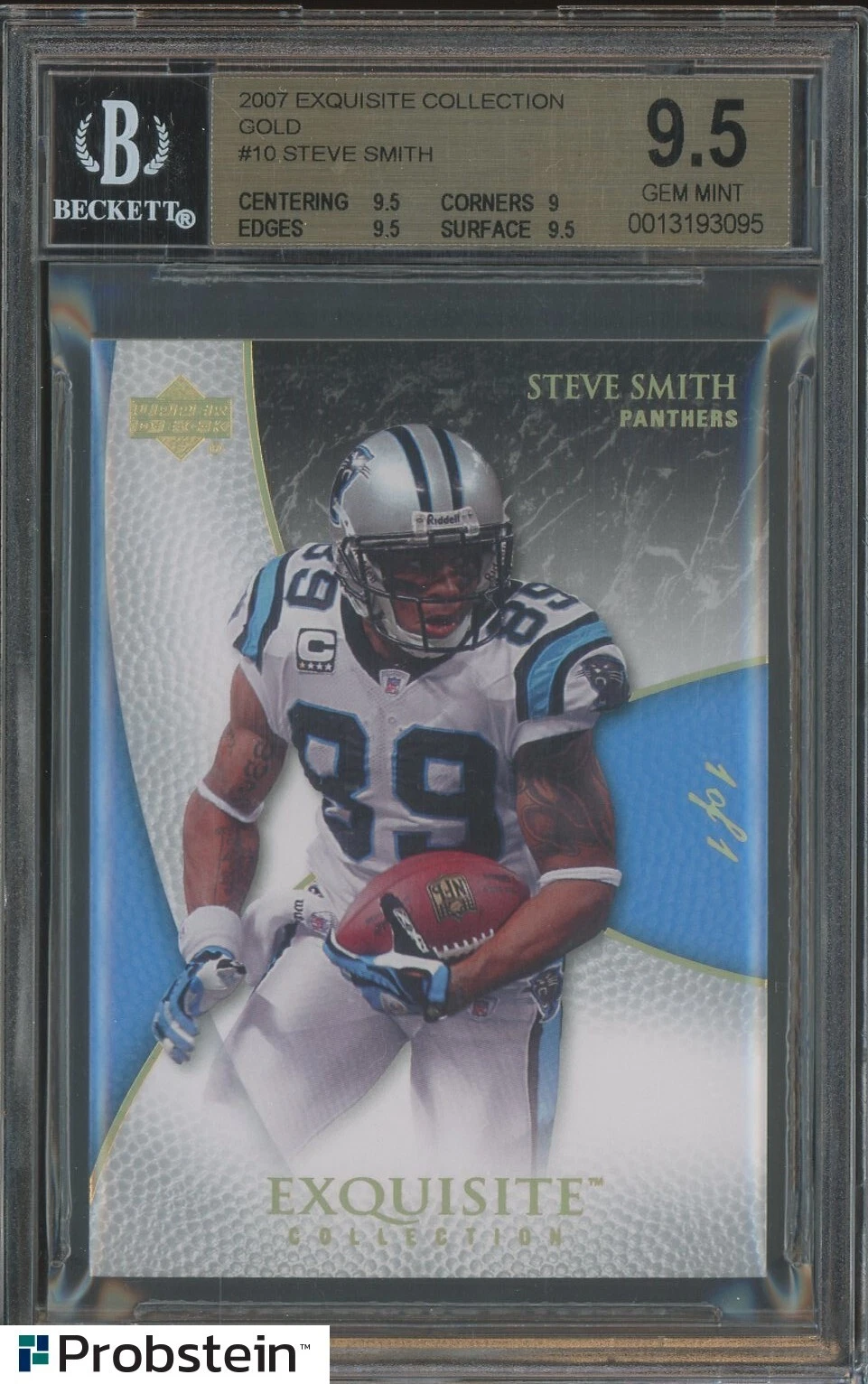 Steve Smith UD Exquisite Collection #10 Gold 1/1