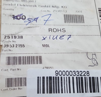 7 PCS OF MOLEX 39-53-2155 CONNECTOR (U4.3b1)