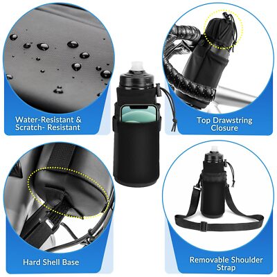 Fahrrad Flaschenhalter Ohne Schrauben - Mit Netztasche Für 6-8cm Flaschen