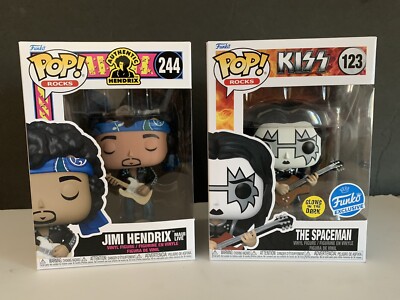Lot Of Two FUNKO Pop Vinyl Jimi Hendrix Maui Live / The Spaceman KISS Ace Frehly