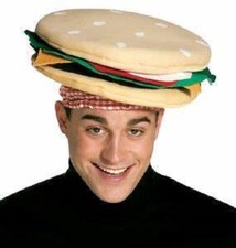 Hamburger Adult Hat One Size Halloween NWT Rasta Imposta - Fast