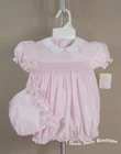 NWT Petit Ami Pink Smocked Bubble Romper 9 Months & Bonnet 9M Baby Girls