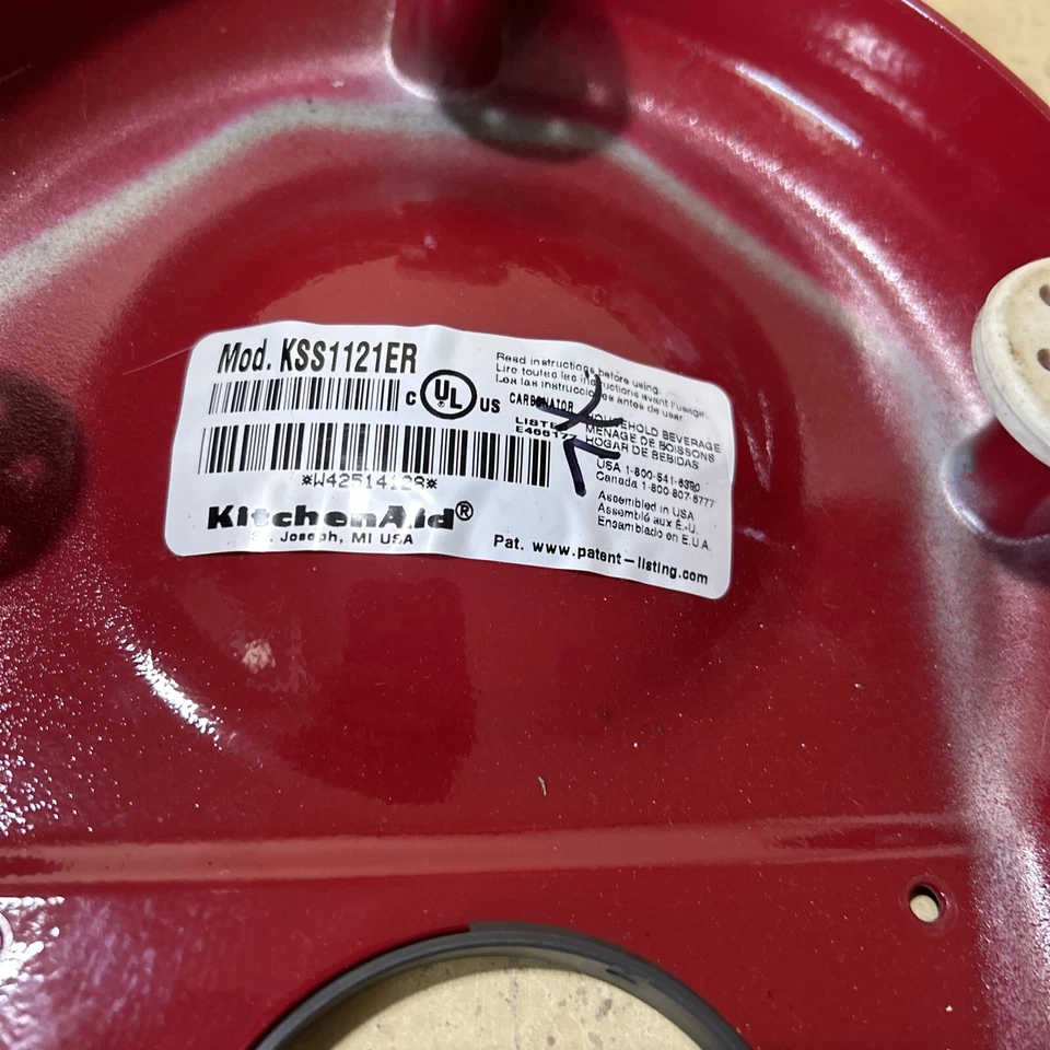 Kitchenaid KSS3121ER Heavy Duty Soda Stream Vermelho SOMENTE PEÇAS Base - Imagem 3 de 4