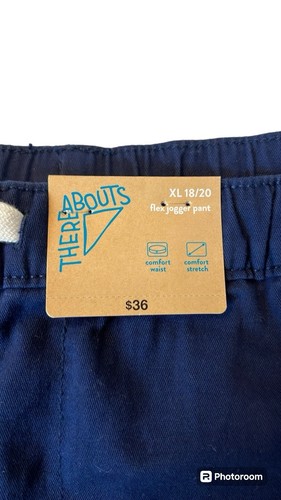 ✨NWT Thereabouts Boys Pull-On Navy Blue Cuffed Jogger Pants, Size XL 18/20 - Picture 5 of 8