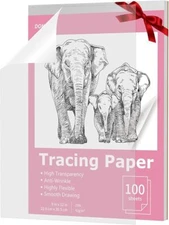 Tracing Paper 9x12 inch, 100 Sheets Transparent Vellum Paper for Tracing Pads