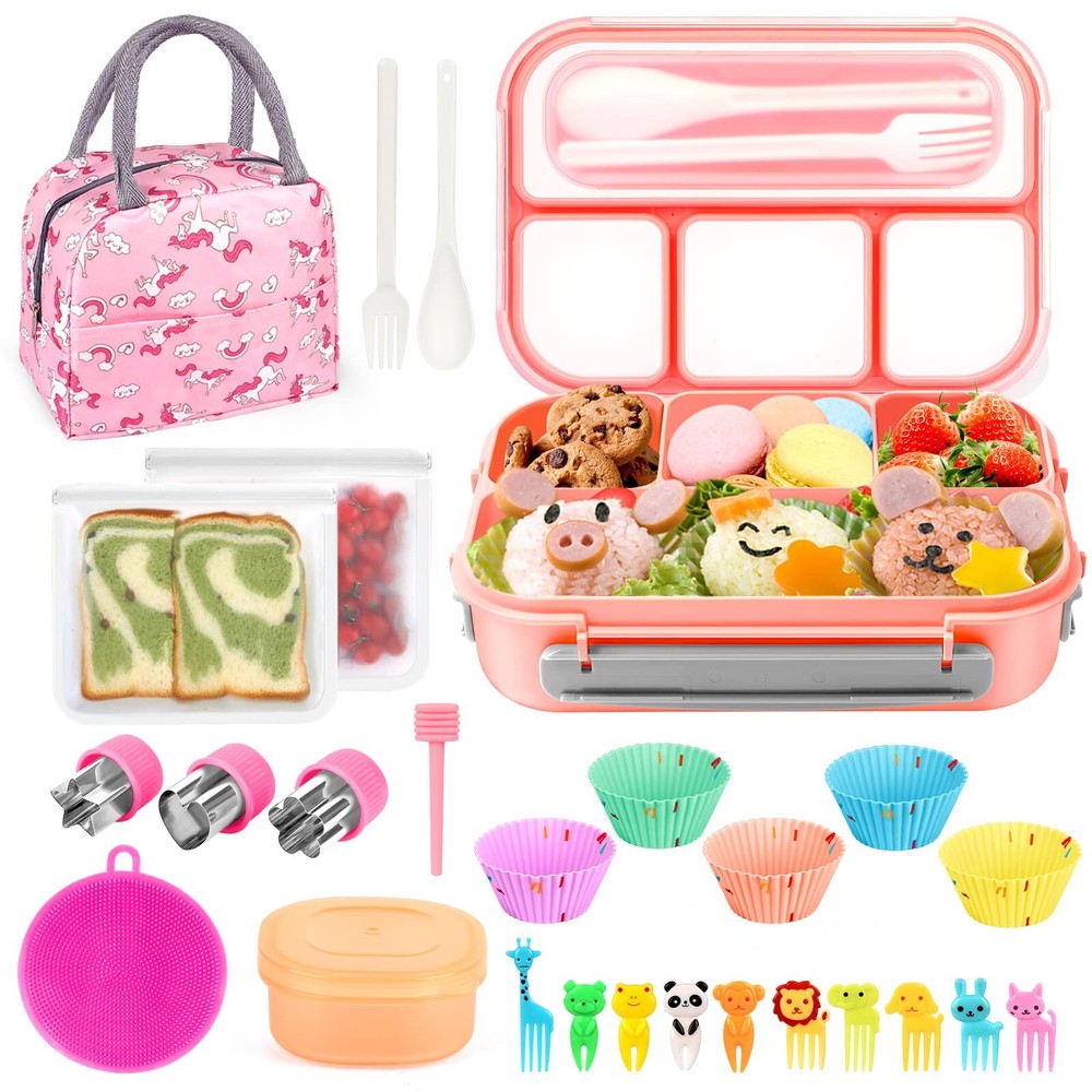 27pcs Bento Box Lunch Kit 1300ml Leakproof Container for Kids & Adults