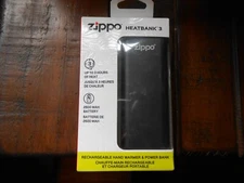 New Zippo Black HeatBank 3 Rechargeable Hand Warmer
