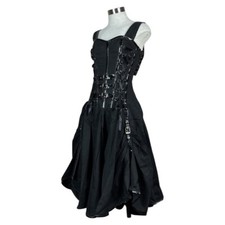 BURLESKA GOTHIC DOMINATRIX VAMPIRE MISTRESS STEAMPUNK FETISH VINYL CORSET DRESS