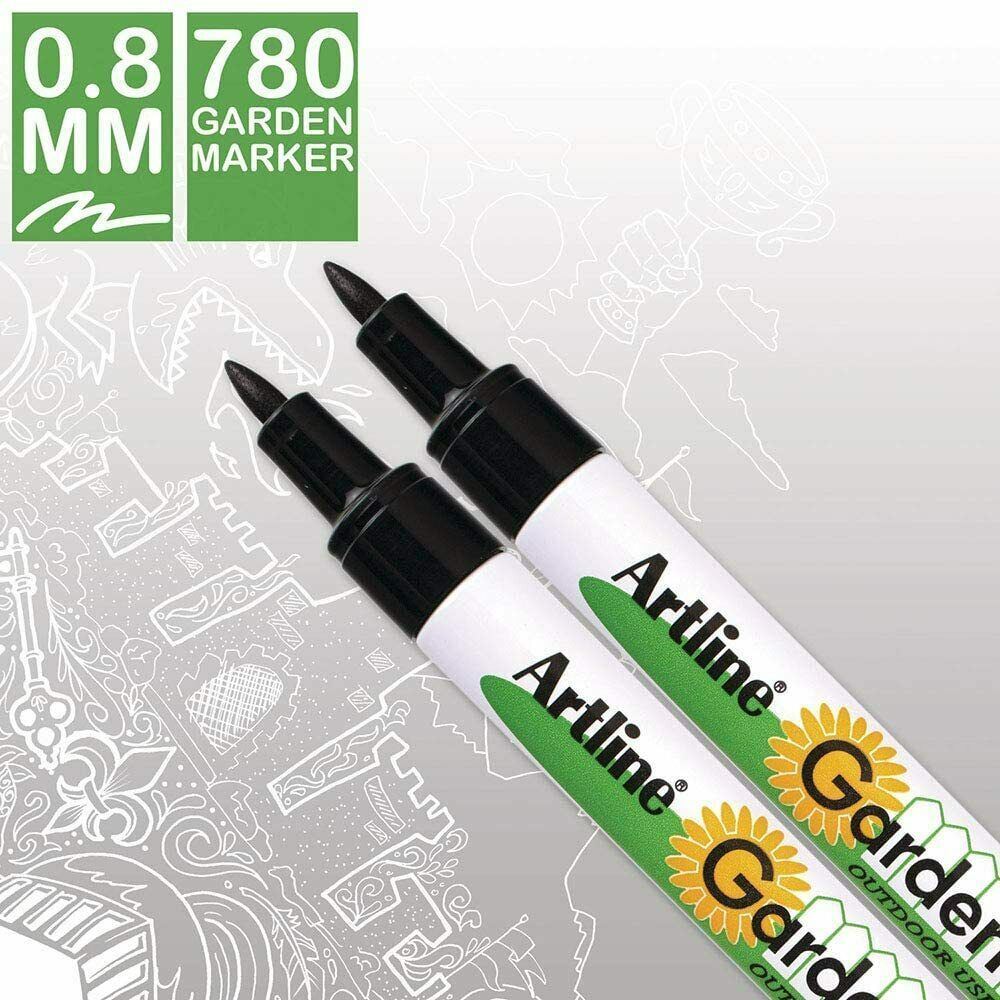 Artline EK780 Garden Marker Pen Water Resistant UV Proof Pots Glass