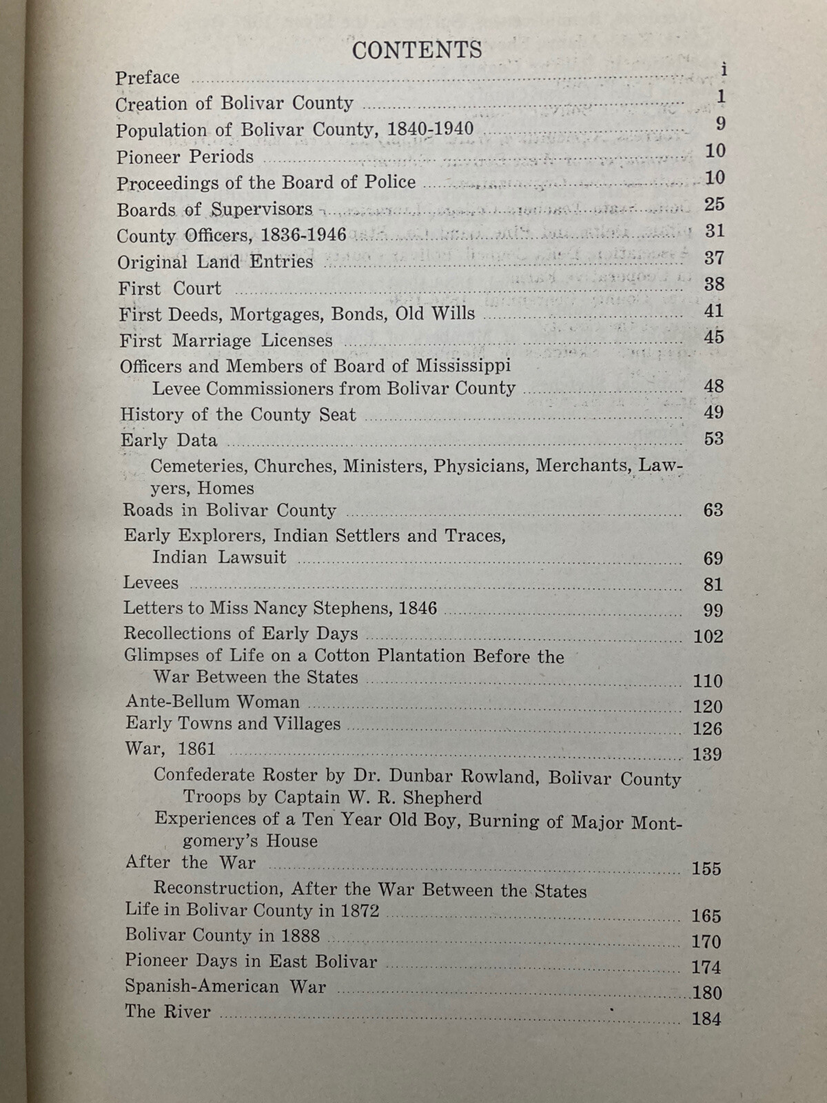 1948 HISTORY OF BOLIVAR COUNTY, MISSISSIPPI Cleveland Rosedale Delta
