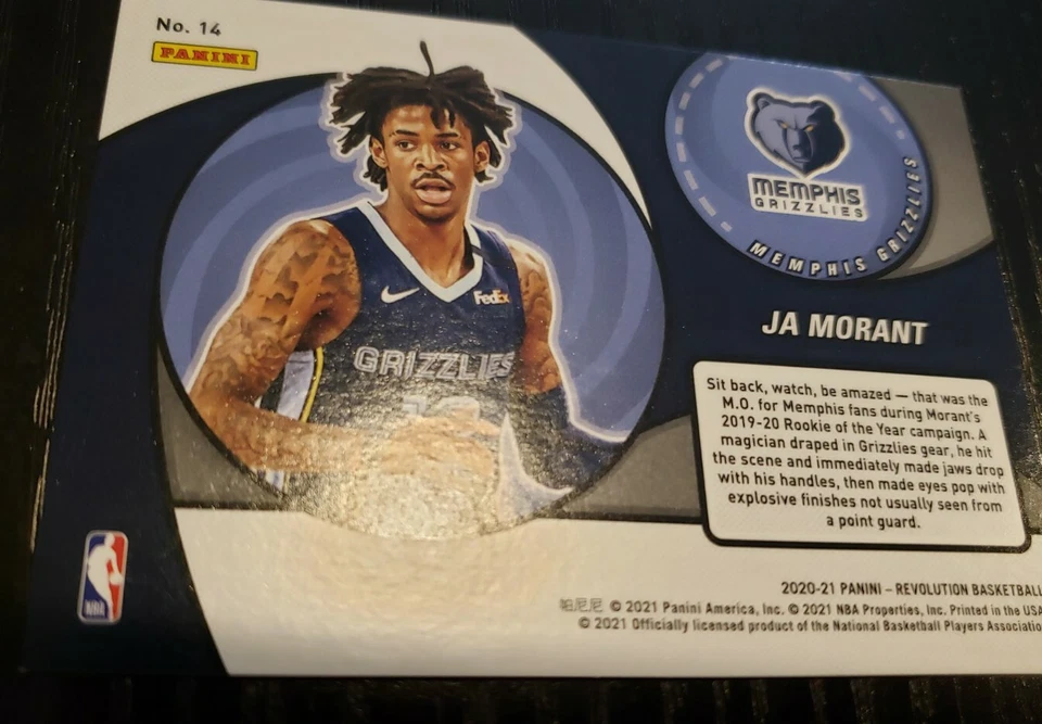 Ja Morant 2020-21 20-21 Panini Revolution Vortex Memphis Grizzlies #14 - Image 3 of 4